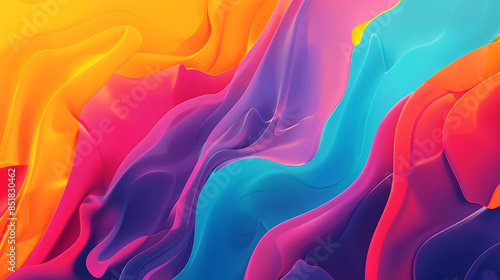 Colorful Abstract Waves of Light and Smoke photo