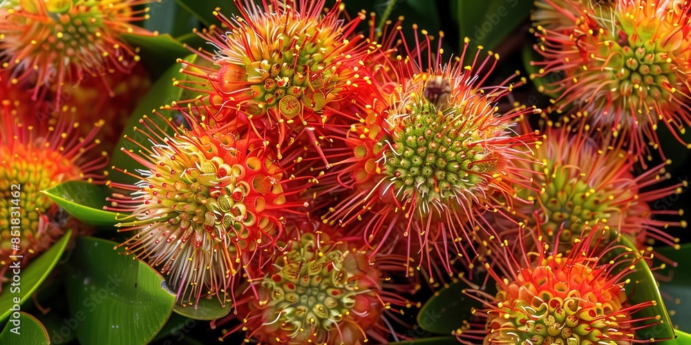 Close-up of Red and Yellow Flower Buds Close-up of Red and Yellow Flower Buds