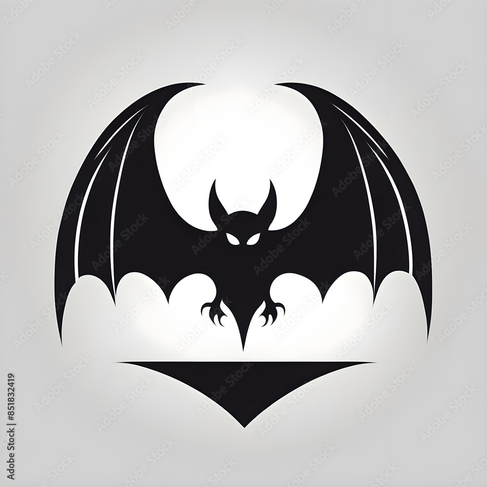 Halloween Black Vector Horror Bat Logo Style Halloween Black Vector Horror Bat Logo Style