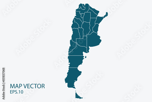 Argentina map High Detailed on white background. Abstract design vector illustration eps 10