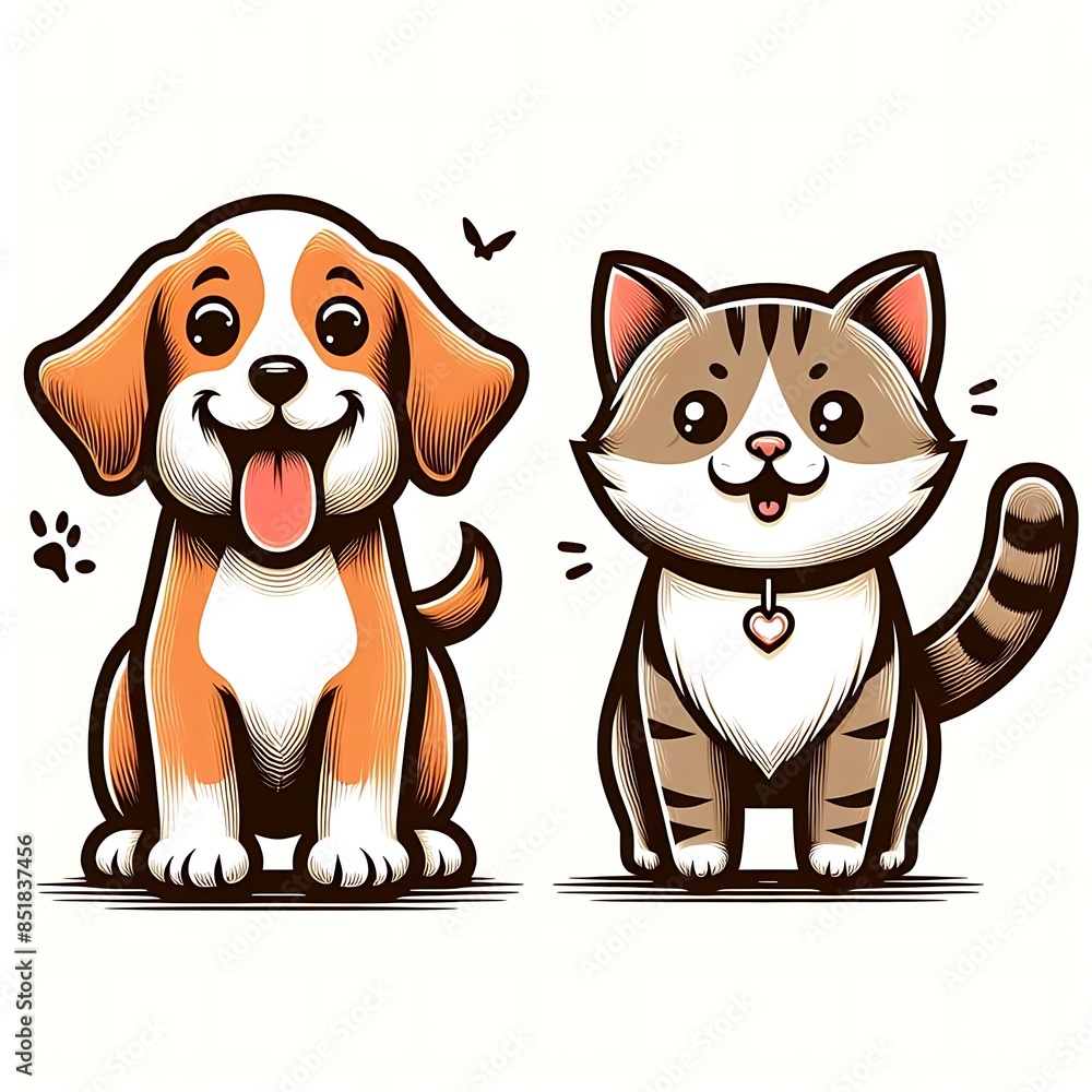 A dog design drawing graphic and cat design drawing graphic cartoon characters eyecatching Illustrative optimized Illustrative highquality. A dog design drawing graphic and cat design drawing graphic cartoon characters eyecatching Illustrative optimized Illustrative highquality.