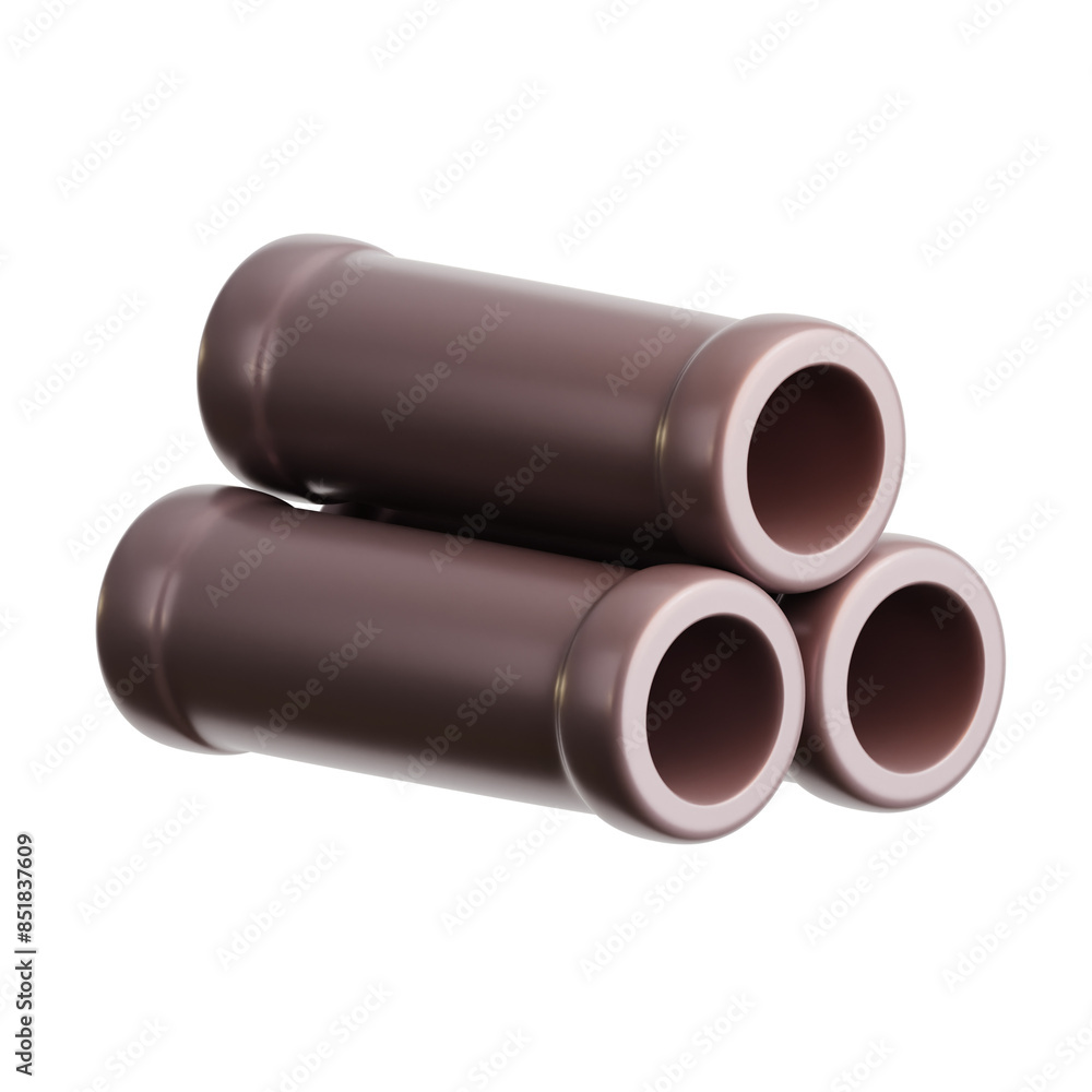 Fototapeta premium industrial water plumbing pipe construction material stack cylinder pipeline 3d icon illustration render design