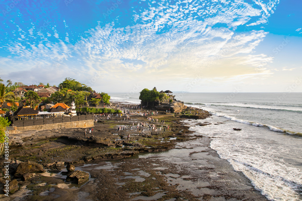 Beautiful view of Tanah Lot temple in Ubud on Bali Island, Indonesia