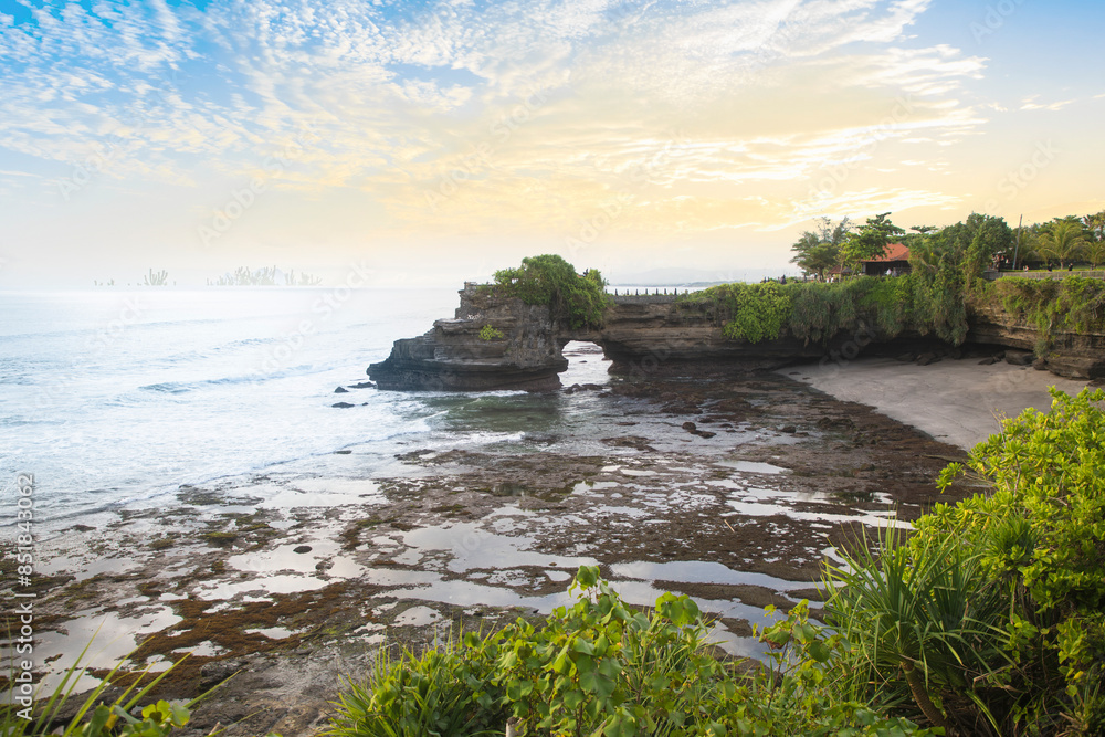 Beautiful view of Tanah Lot temple in Ubud on Bali Island, Indonesia