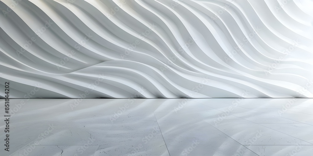 Fototapeta premium Sleek 3D Wall Panels for Noise Reduction in Contemporary Interiors. Concept Interior Design, Noise Reduction, Contemporary Interiors, 3D Wall Panels, Sleek Design