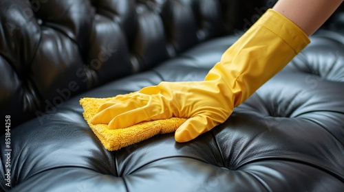 Employee hand in rubber protective glove  © Media Srock
