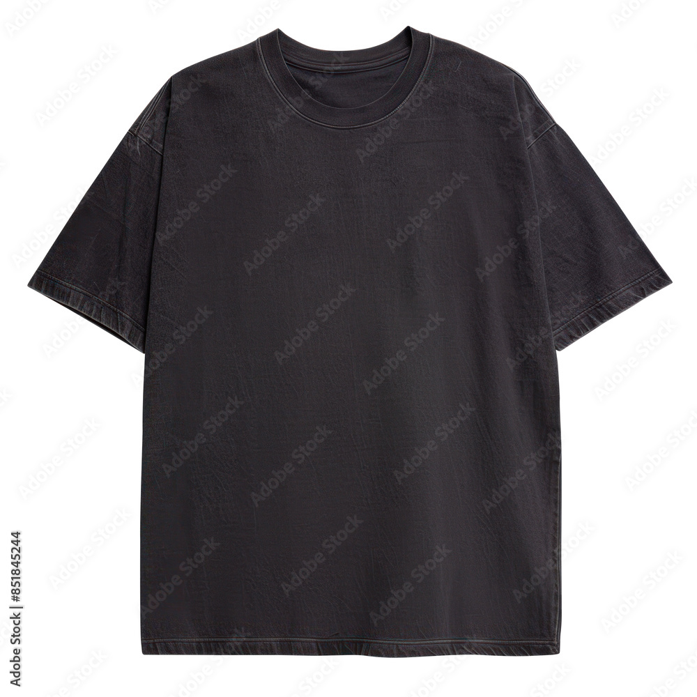 PNG Oversized Acid Washed Black Blank T-shirt Mockup Isolated On Transparent Background PNG Oversized Acid Washed Black Blank T-shirt Mockup Isolated On Transparent Background