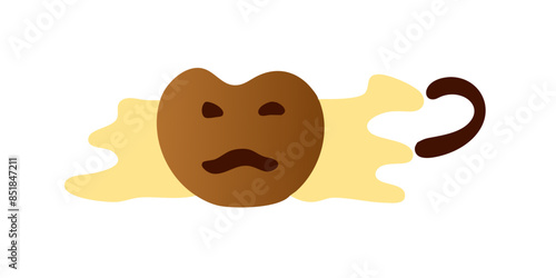 A stylized representation of a cookie with an anthropomorphic face is shown on a transparent background. The cookie shows a surprised or upset expression.AI generated.