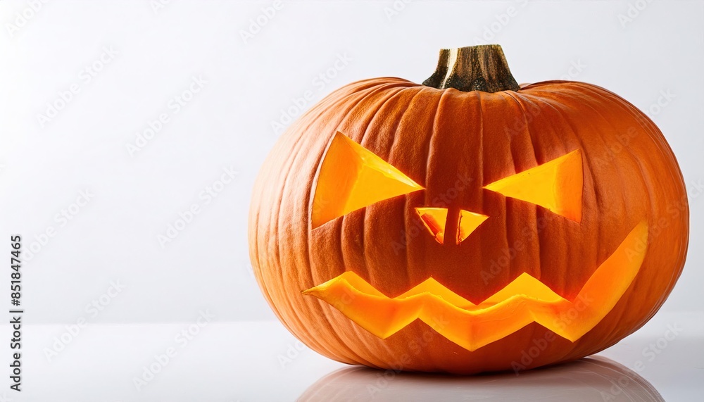 orange pumpkin Jack O lantern with green stem decorative gourd isolated on white studio background Halloween or thanksgiving Holiday season decoration copy space orange pumpkin Jack O lantern with green stem decorative gourd isolated on white studio background Halloween or thanksgiving Holiday season decoration copy space