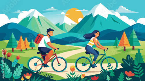 happy-couple--nature-and-cycling-in-the-mountains