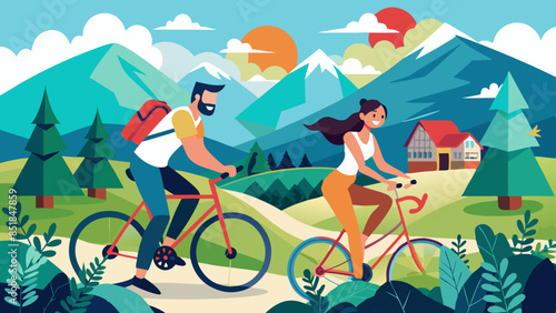 happy-couple--nature-and-cycling-in-the-mountains
