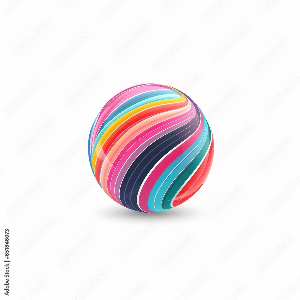 Abstract Colorful Sphere with Swirling Stripes Abstract Colorful Sphere with Swirling Stripes
