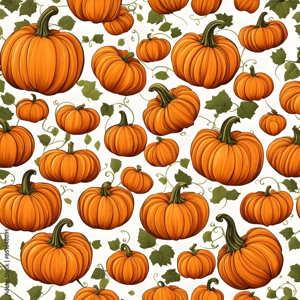 Seamless Background With Pumpkins Seamless Background With Pumpkins