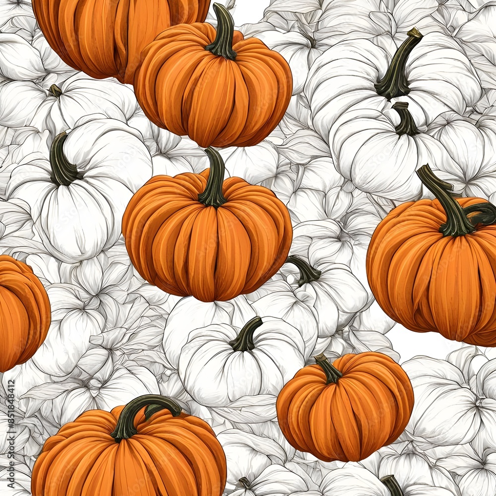 Seamless Background With Pumpkins Seamless Background With Pumpkins