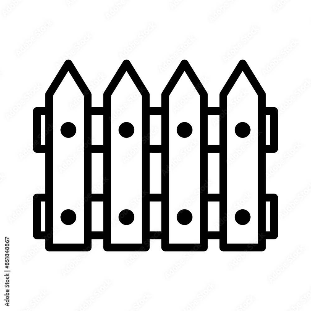 Fence line icon. Gardening icon. Planting icon isolated on white background. Transparent background, minimalist symbol. Vector images Fence line icon. Gardening icon. Planting icon isolated on white background. Transparent background, minimalist symbol. Vector images