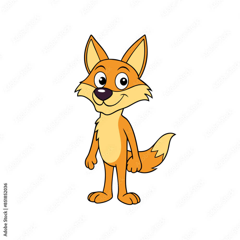 friendly coyote, with a cheerful expression, perfect for family-friendly projects, educational materials friendly coyote, with a cheerful expression, perfect for family-friendly projects, educational materials