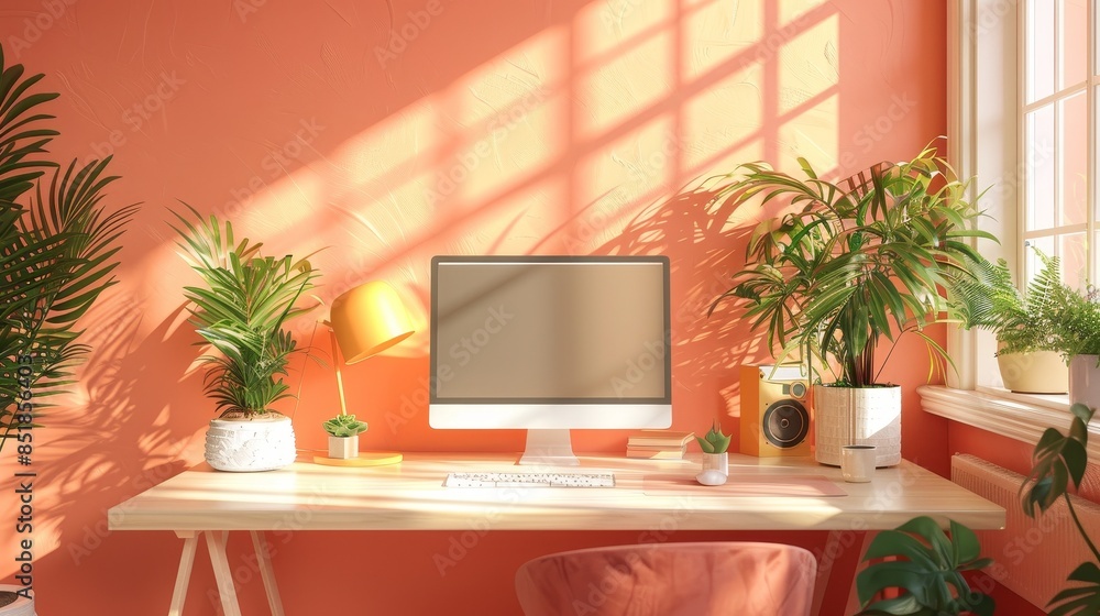 Website flat design top view online art gallery theme 3D render Splitcomplementary color scheme Website flat design top view online art gallery theme 3D render Splitcomplementary color scheme