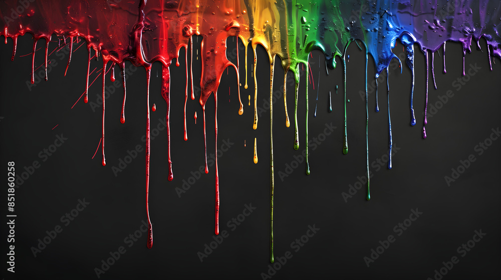 Obraz premium Rainbow Dripping Paint