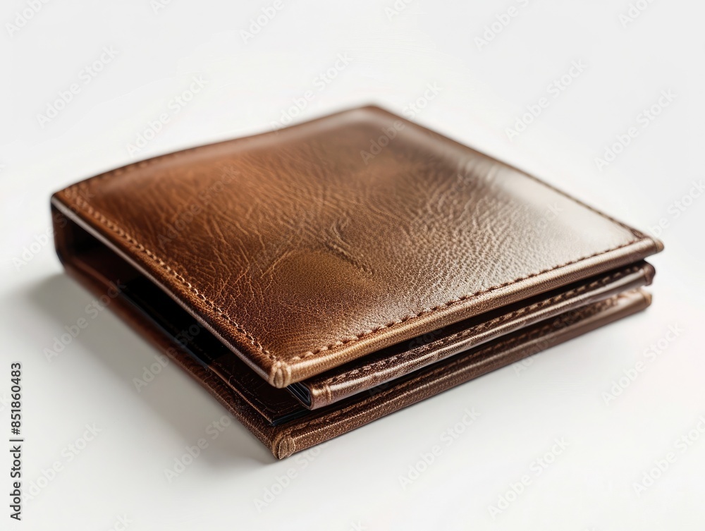 Elegant Luxury Wallet Product Photography on White Background with Soft Shadows and High Detail Elegant Luxury Wallet Product Photography on White Background with Soft Shadows and High Detail