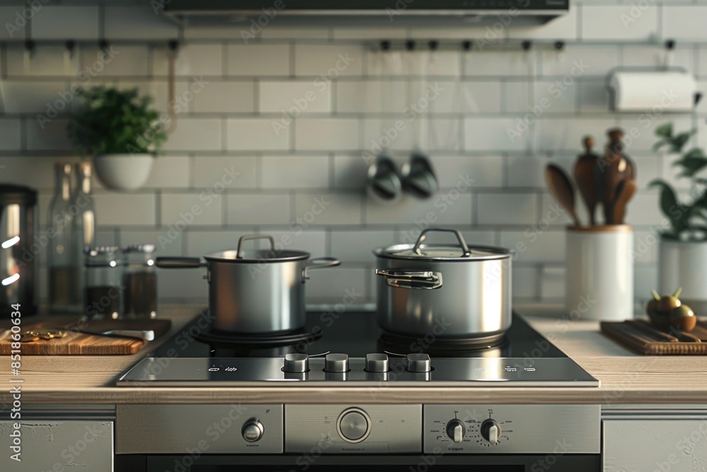 A collection of cookware on a stovetop, ready for use A collection of cookware on a stovetop, ready for use
