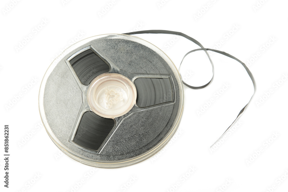 Naklejka premium Film reel isolated on white background. Space for text