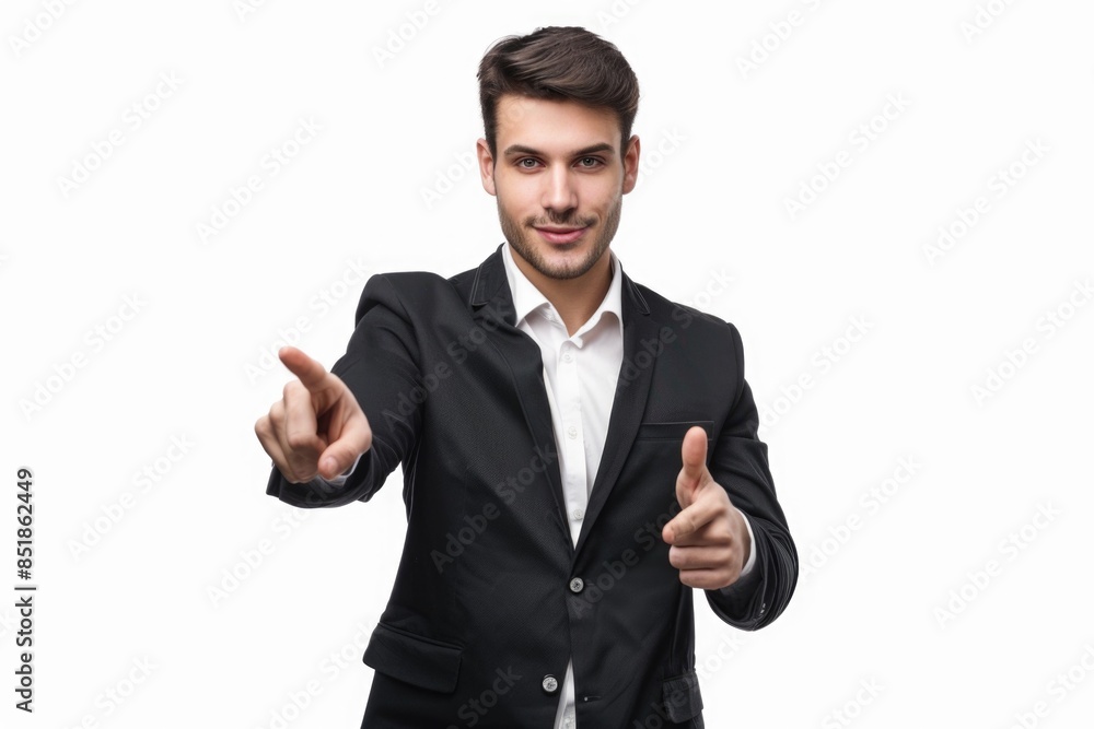 A man in a suit makes a thumbs up gesture, suitable for use in business or professional contexts A man in a suit makes a thumbs up gesture, suitable for use in business or professional contexts
