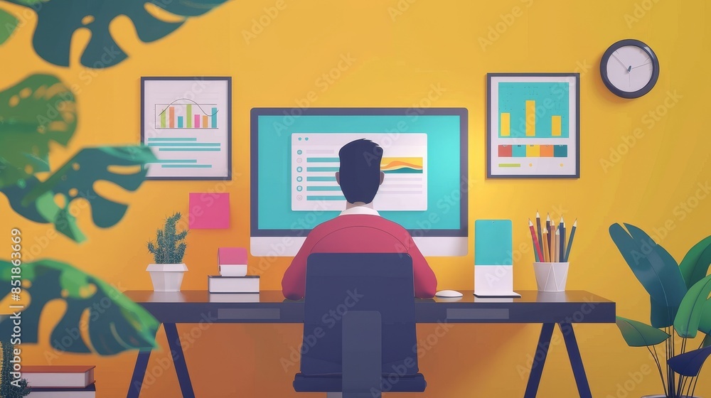 Business flat design front view entrepreneurship startup theme animation Triadic Color Scheme Business flat design front view entrepreneurship startup theme animation Triadic Color Scheme