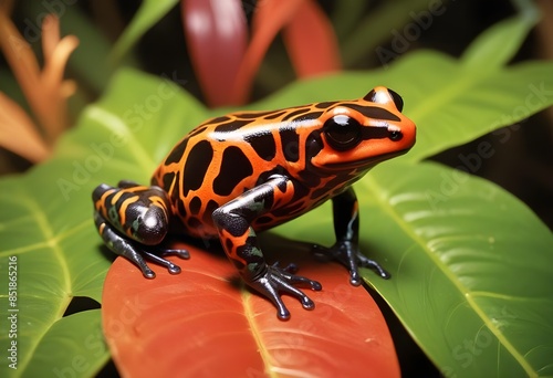 frog on leaf photo