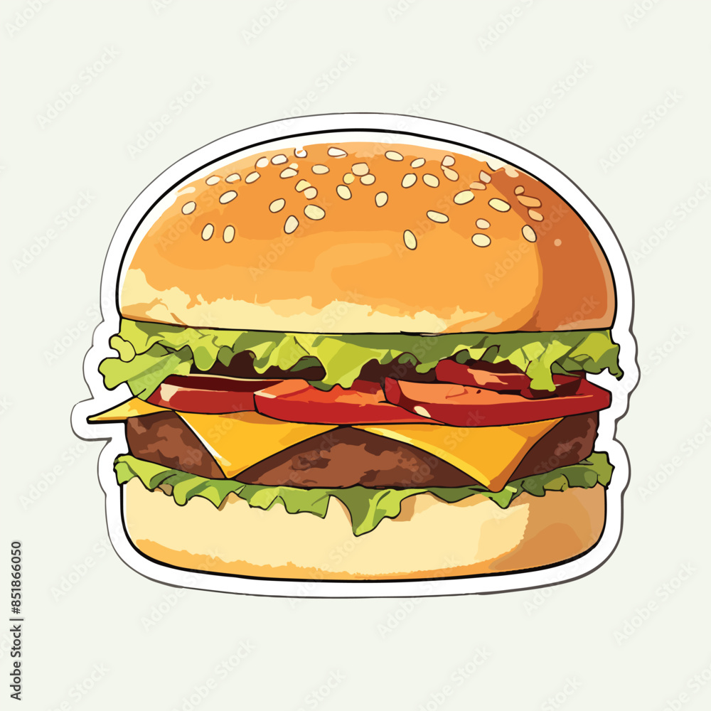 Burger illustration vactor desing sticker Burger illustration vactor desing sticker