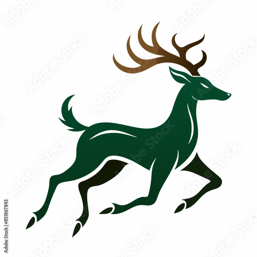 running-deer-logo-icon-vector-silhouette © VarotChondra