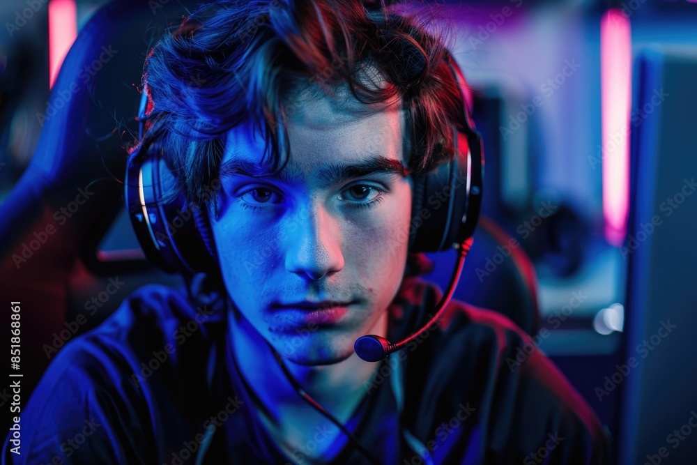 A person working on their computer with headphones on, possibly focused on music or coding A person working on their computer with headphones on, possibly focused on music or coding