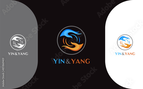 yin and yang wellness yoga logo