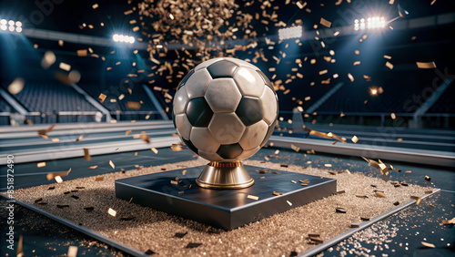 The winner's cup in the form of a soccer ball