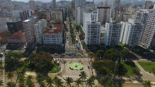 Wallpaper Mural Aerial view Avenida Ana Costa and Gonzaga Beachfront - Santos, São Paulo, Brazil Torontodigital.ca