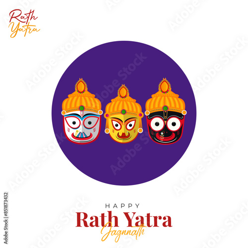 
illustration of Rath Yatra Lord Jagannath festival Social Media Post