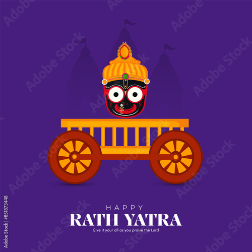 
illustration of Rath Yatra Lord Jagannath festival Social Media Post