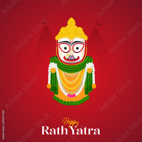 
illustration of Rath Yatra Lord Jagannath festival Social Media Post