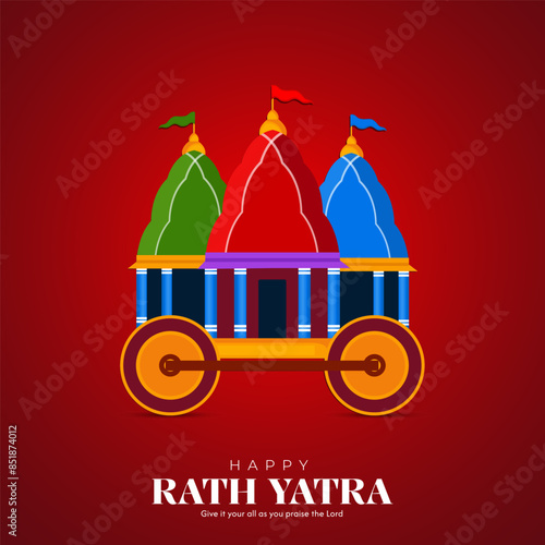 
illustration of Rath Yatra Lord Jagannath festival Social Media Post