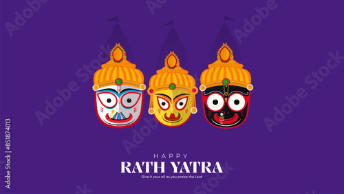 
illustration of Rath Yatra Lord Jagannath festival Social Media Post