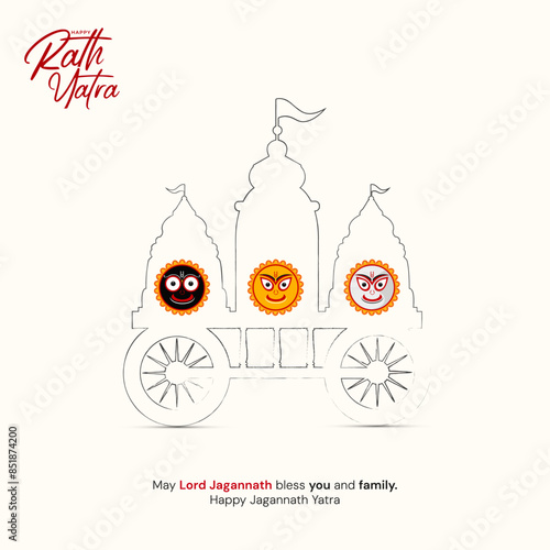 
illustration of Rath Yatra Lord Jagannath festival Social Media Post