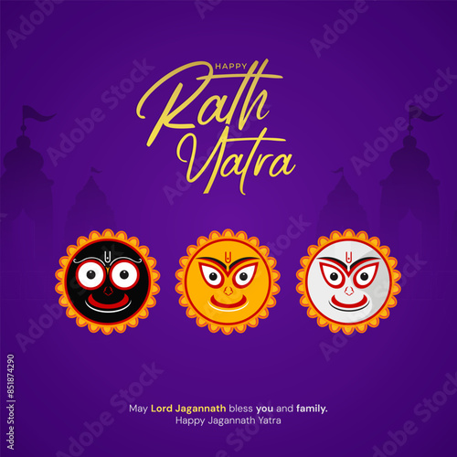 
illustration of Rath Yatra Lord Jagannath festival Social Media Post