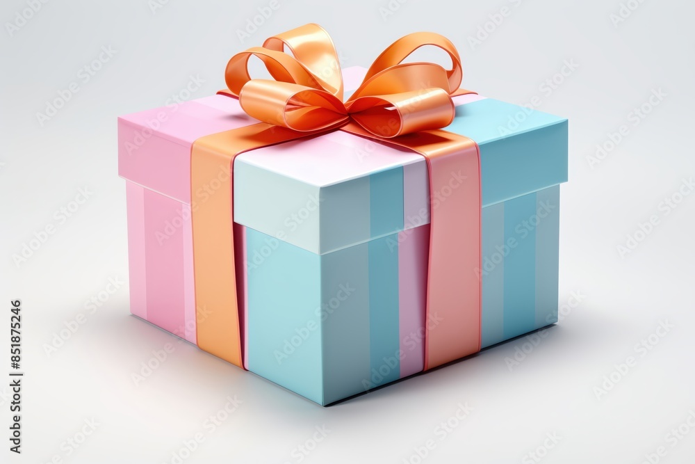 Obraz premium colorful gift box on solid white background, single object