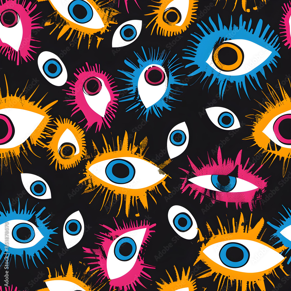 Halloween Eyeball Pattern for Gift Wrap or Fabric Design