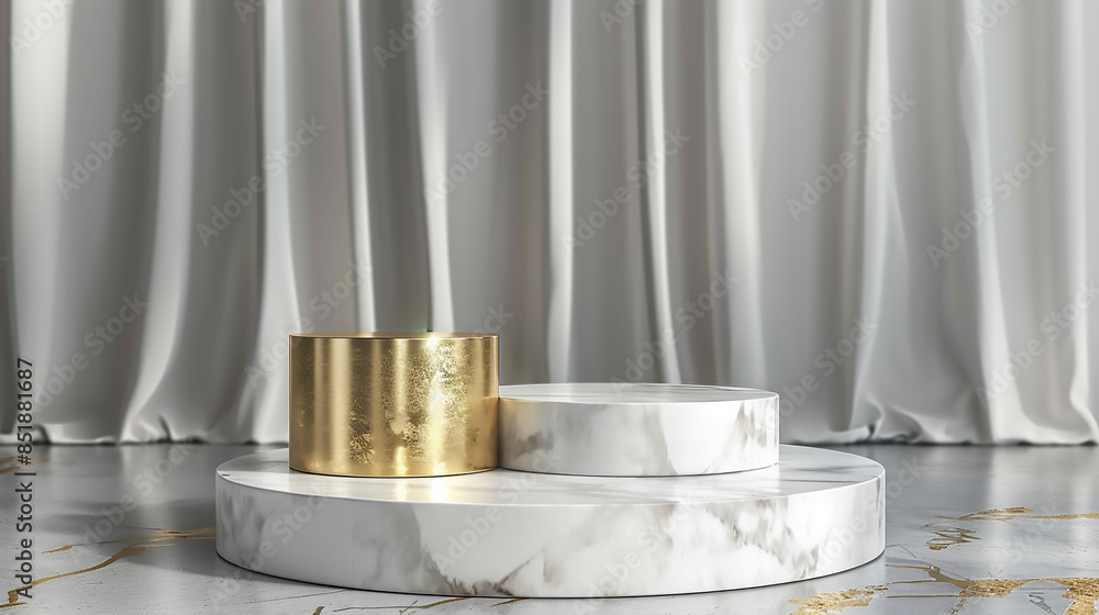 3d background podium golde marble podium for product display in modern room 3d background podium golde marble podium for product display in modern room