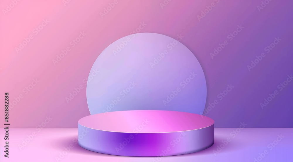 background for a product presentation. a round podium with a pink and purple gradient on the wall background for a product presentation. a round podium with a pink and purple gradient on the wall