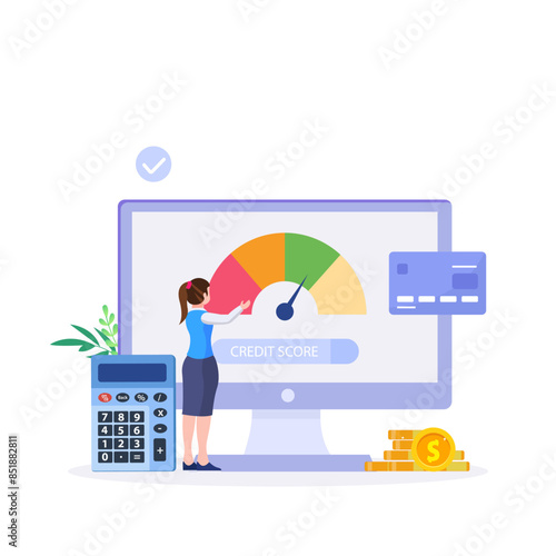 Credit score concept. Document with personal credit history