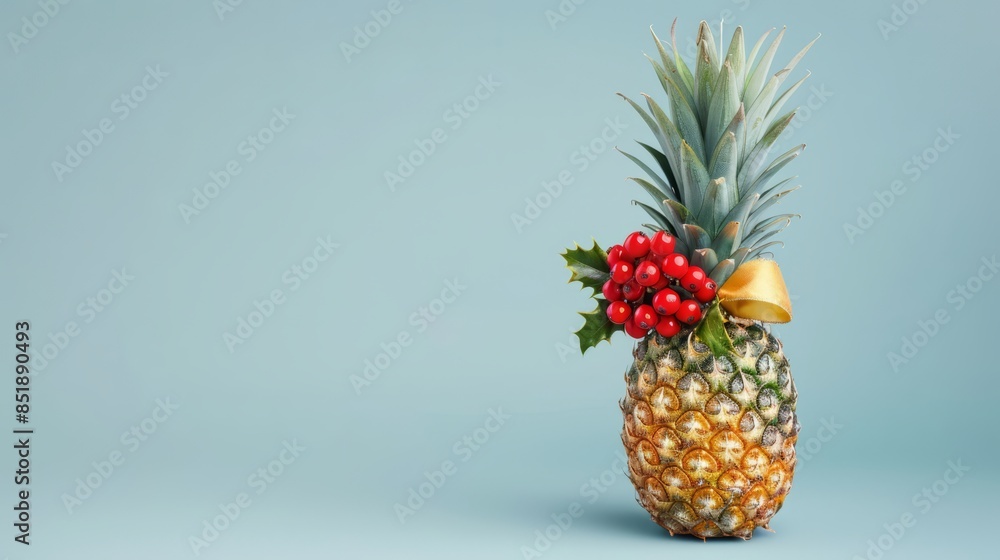 holiday pineapple with copy space. international pineapple day concept holiday pineapple with copy space. international pineapple day concept