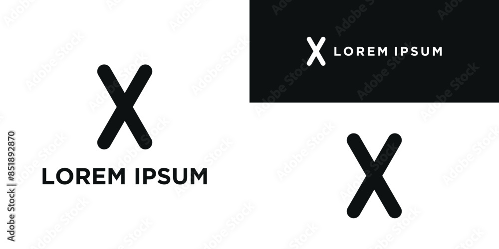 Obraz premium Simple letter X logo design template. Premium Vector