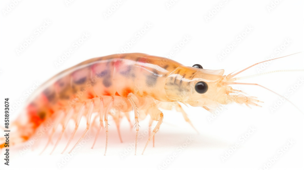 Studio Shot of Amano Shrimp Against White Background. Studio Shot of Amano Shrimp Against White Background.