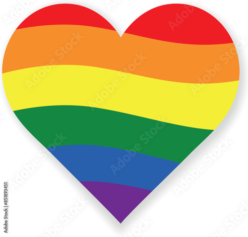 Heart in the rainbow LGBT flag colors icon on a transparent background card poster design for LGBT Pride Month. Happy LGBT Pride Month, LGBT Gay Pride